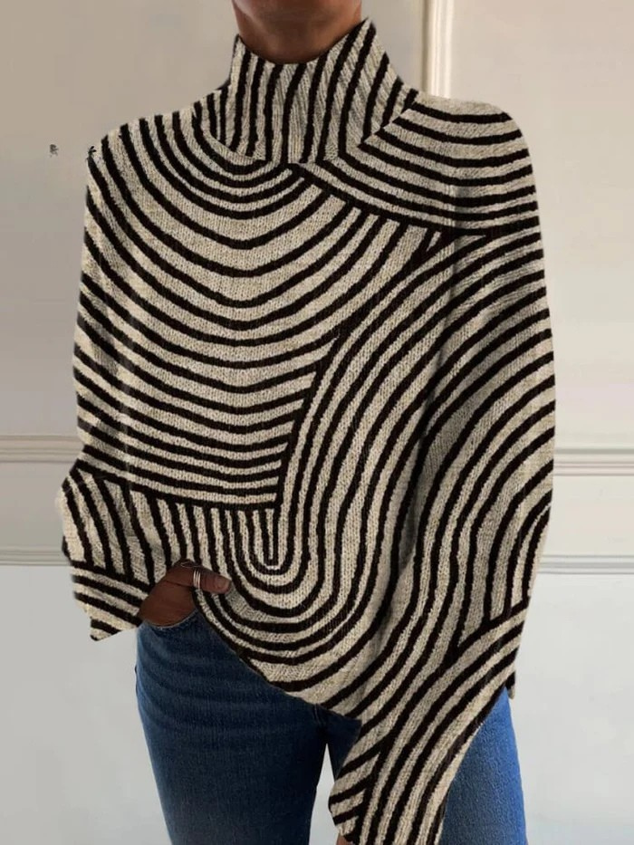 Hand-Drawn Line Turtleneck