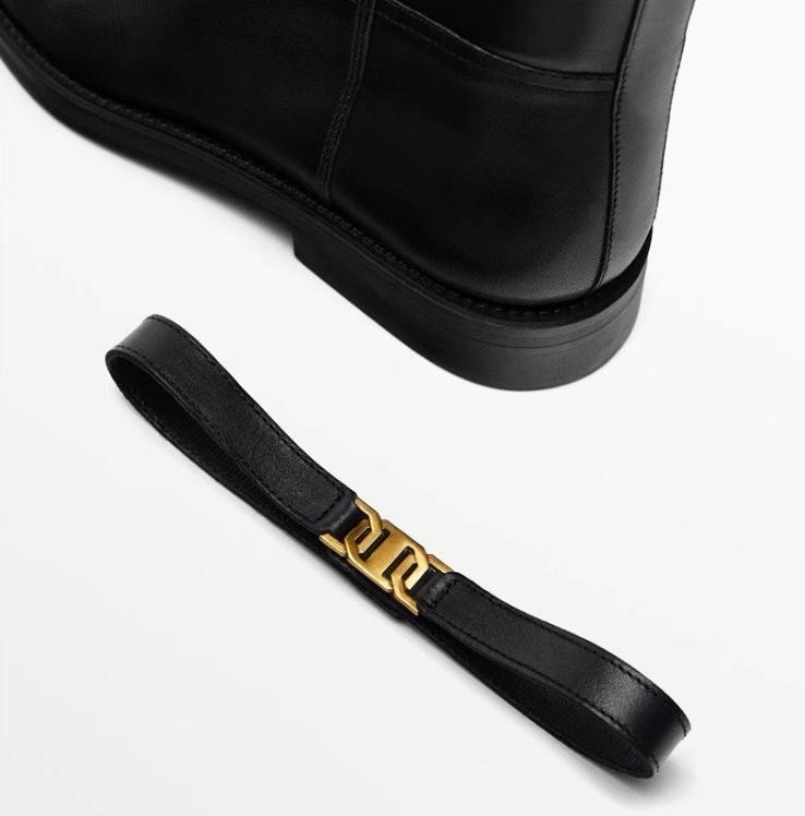 Minimalist Block Heel Boots with Chic Buckle Detail