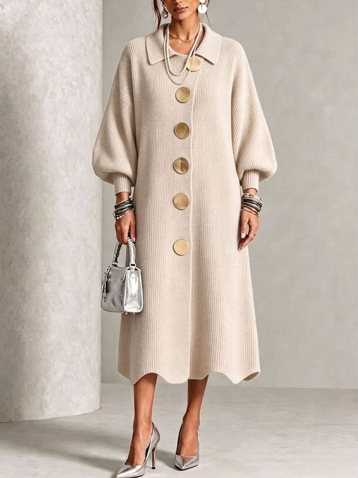 Elegant Button Knit Dress