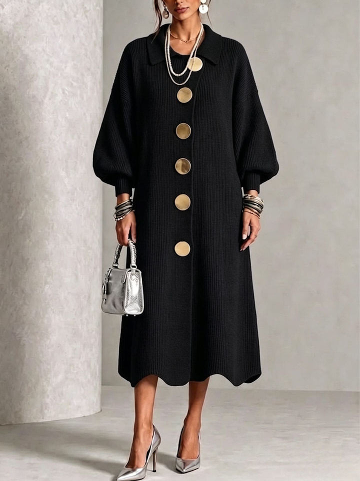 Elegant Button Knit Dress