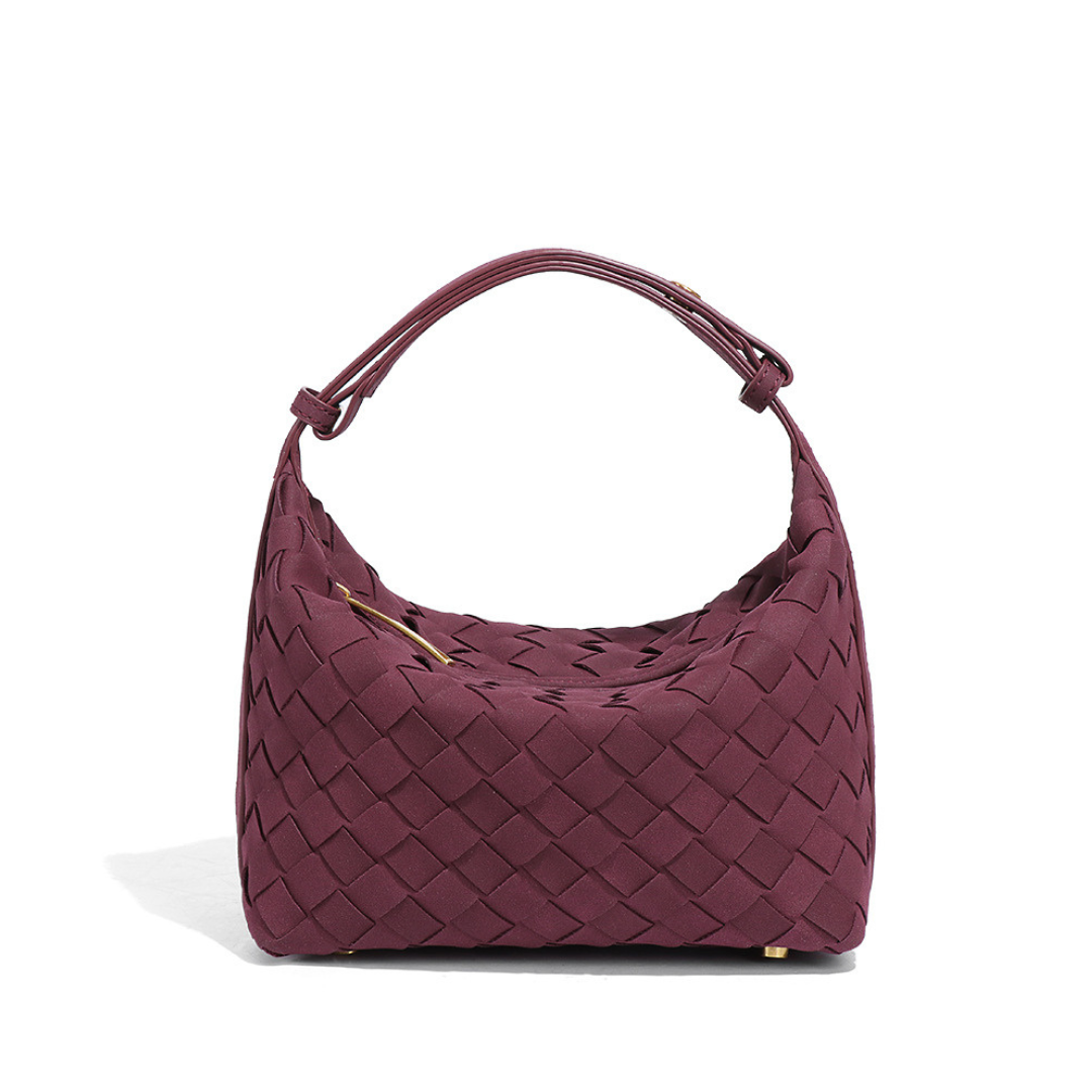 Matte Woven Structured Handbag