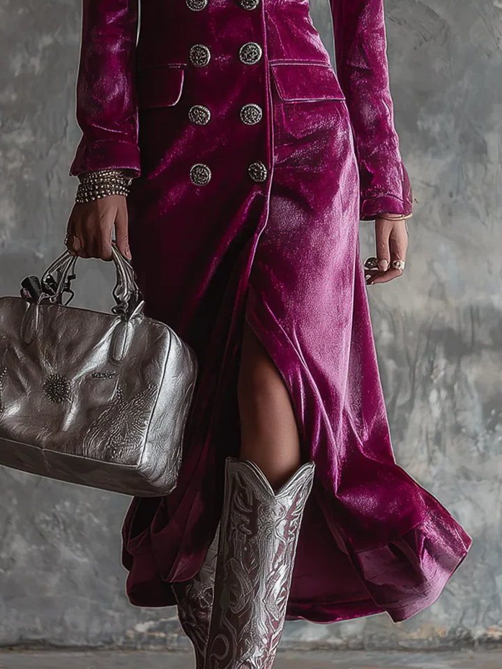 Velvet Maxi Blazer Dress