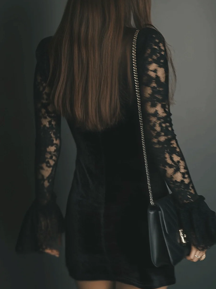 Velvet and Lace Mini Dress