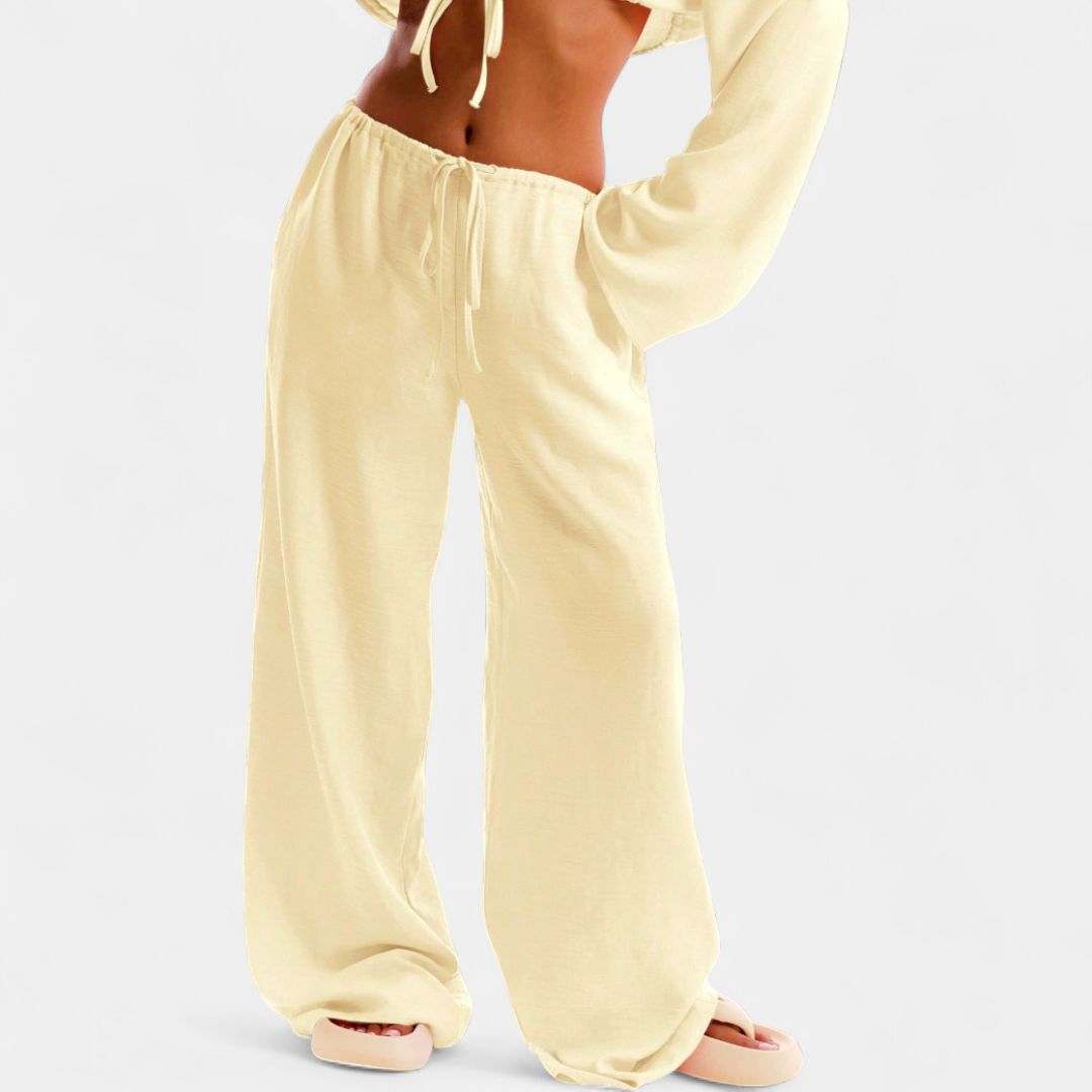 Relaxed Wide Leg Casual Pants