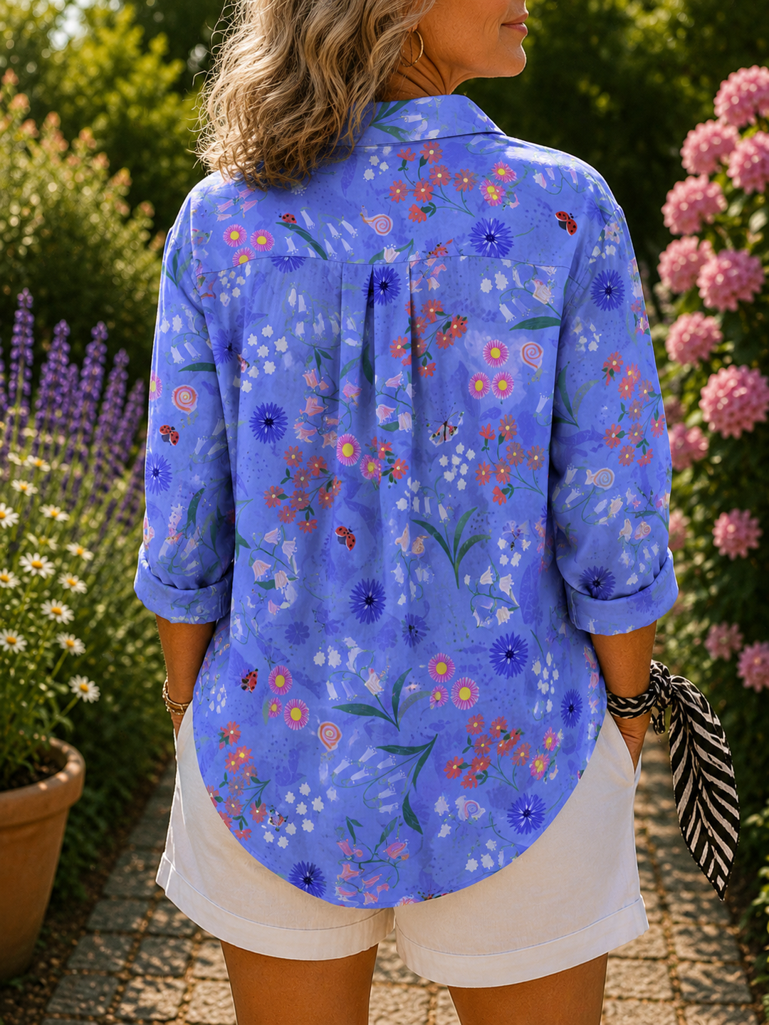 Flower Meadow Button-Up Blouse