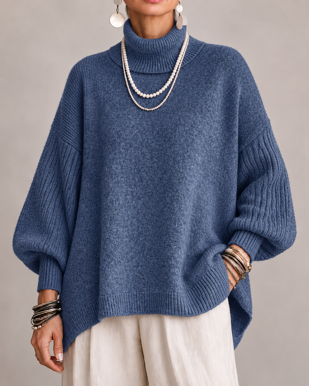 Elegant Oversized Turtleneck Sweater
