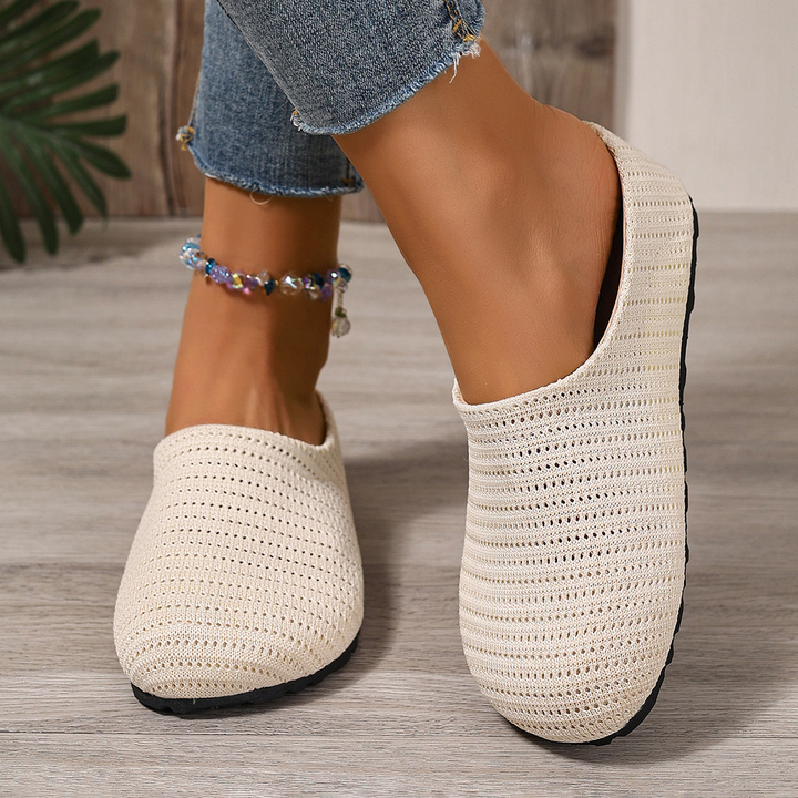Hollow Knit Walking Mules