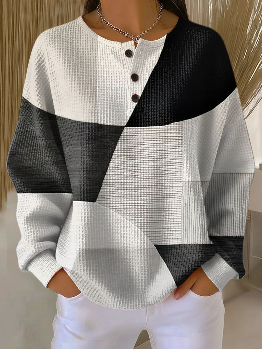 Double-Layer Textured Sweater