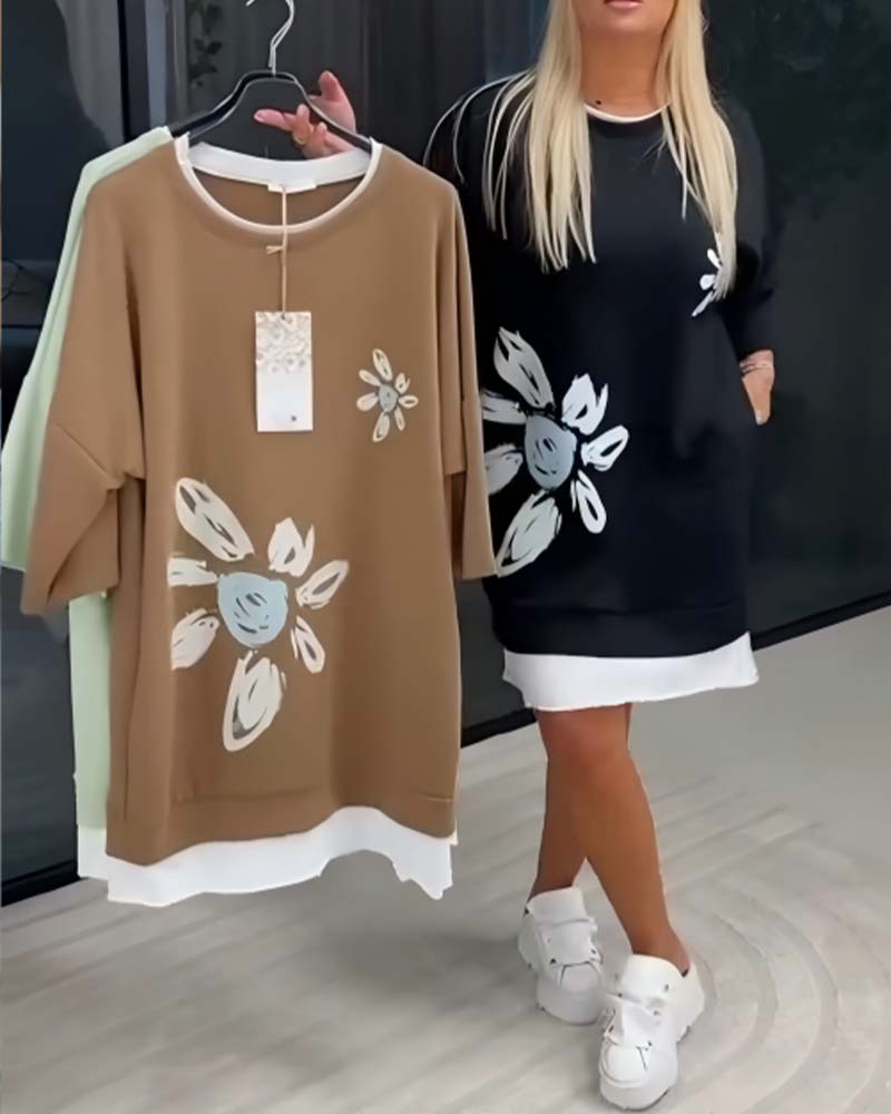 Casual Cotton Knee-Length Dress