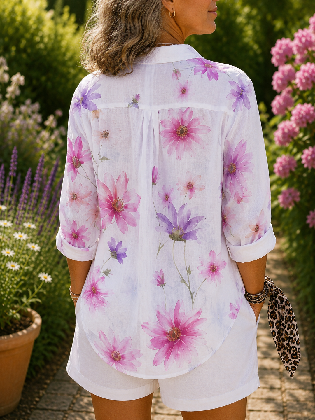 Vibrant Artistic Button-Up Blouse Eileen