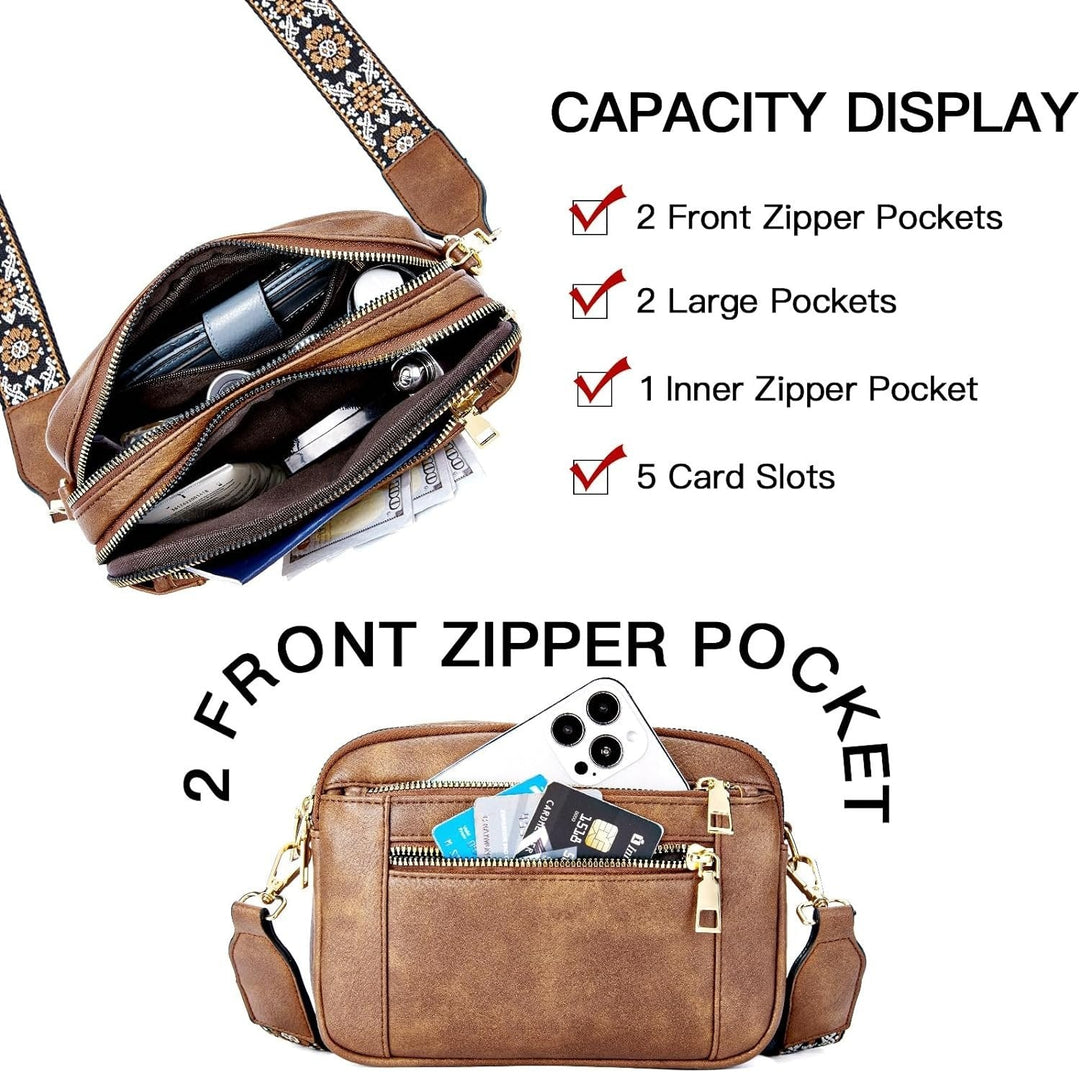 Refined Leather Shoulder Bag with Compartments