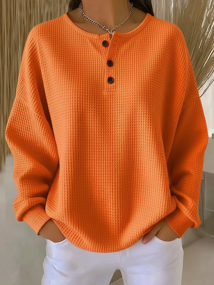 Textured Henley Sweatshirt
