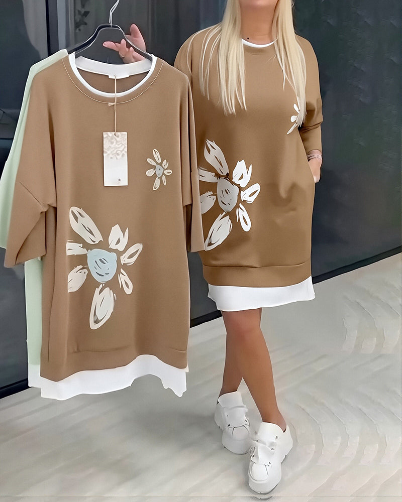 Casual Cotton Knee-Length Dress