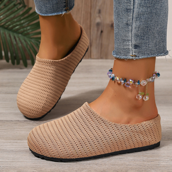 Hollow Knit Walking Mules