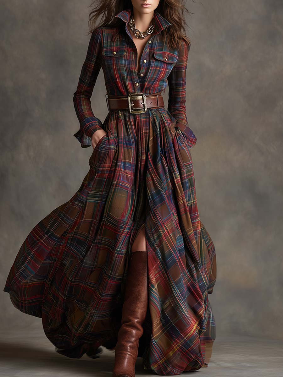 Belted Shirt Dress with Pockets