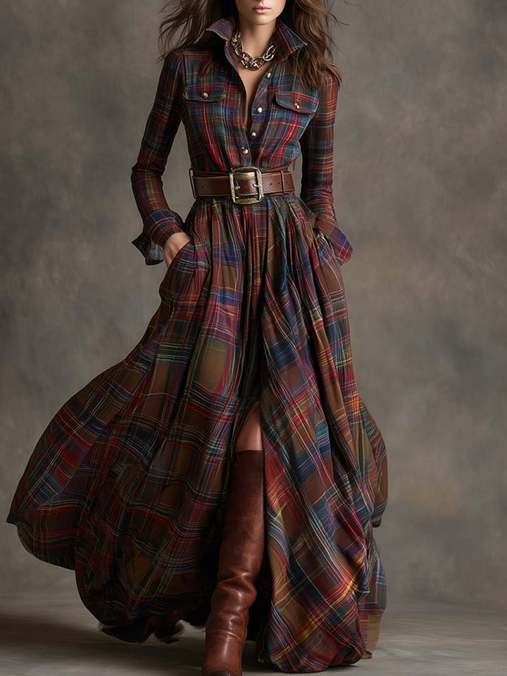 Belted Shirt Dress with Pockets
