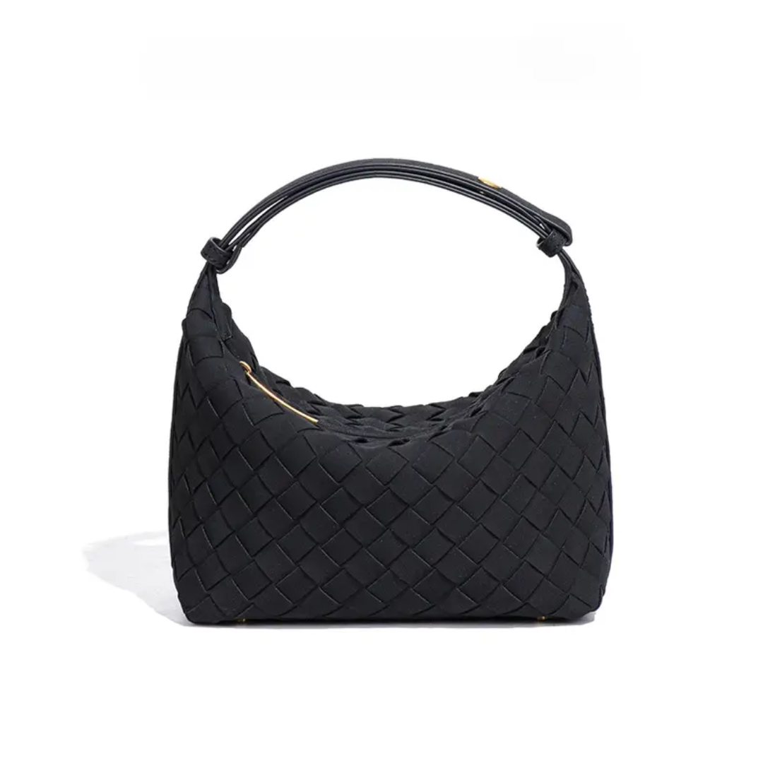 Matte Woven Structured Handbag