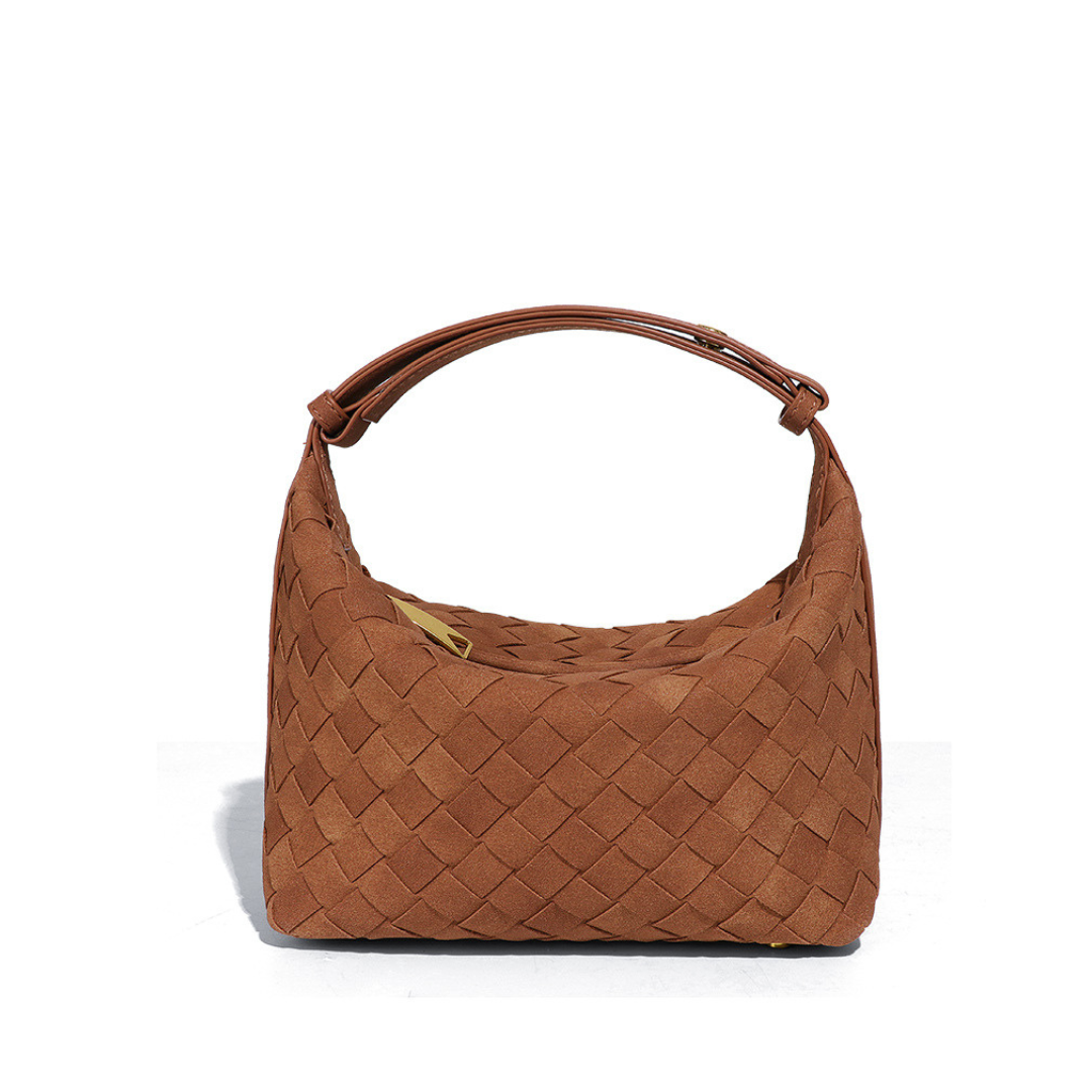 Matte Woven Structured Handbag