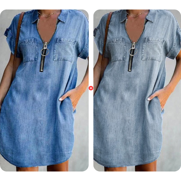 Relaxed Denim Shirt Dress
