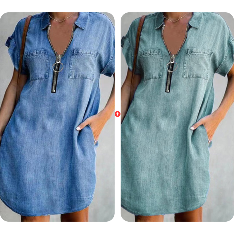 Relaxed Denim Shirt Dress