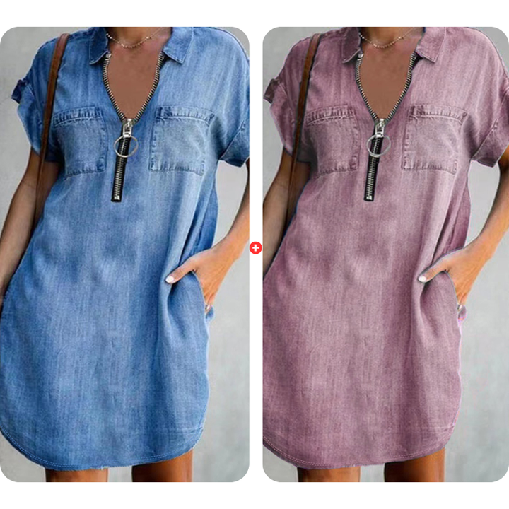 Relaxed Denim Shirt Dress