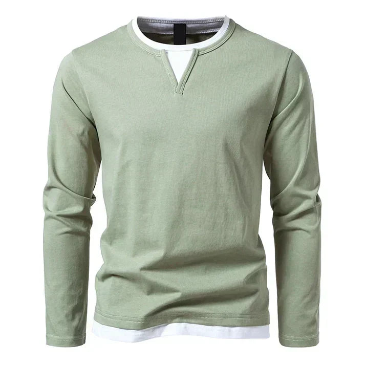 Long-Sleeve Shirt Made from High-Quality Combed Cotton