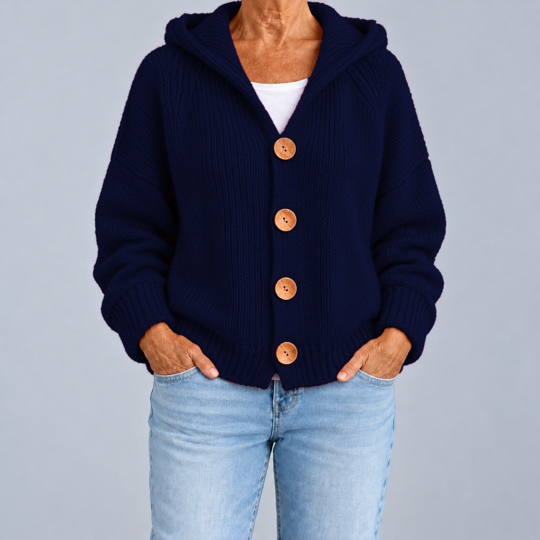 Oversized Hooded Knit Cardigan