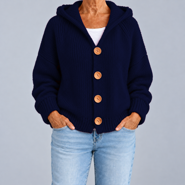 Oversized Hooded Knit Cardigan