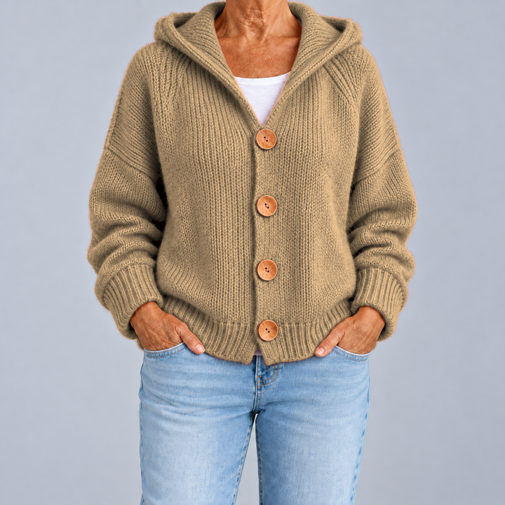 Oversized Hooded Knit Cardigan
