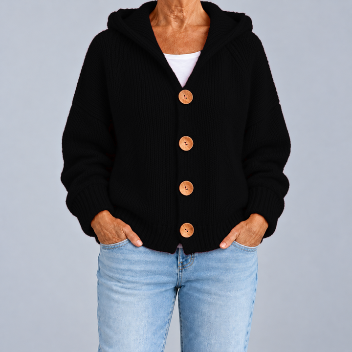 Oversized Hooded Knit Cardigan
