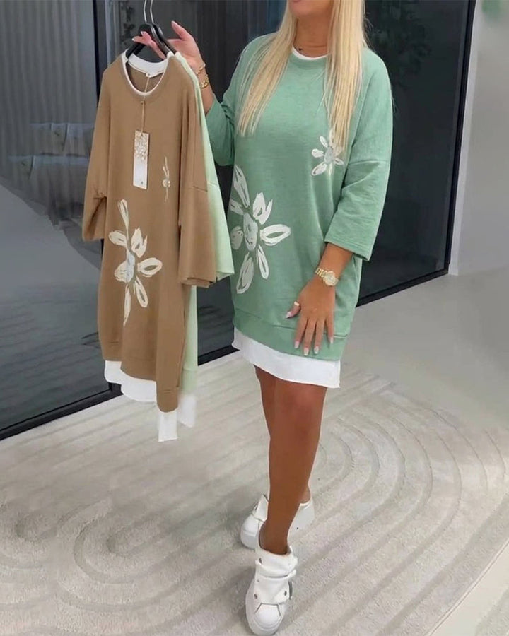 Casual Cotton Knee-Length Dress