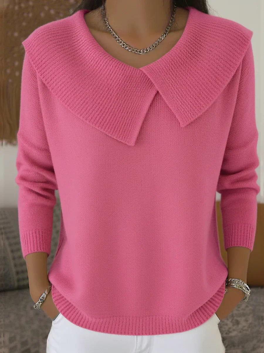 Cozy Holiday Swing Collar Sweater