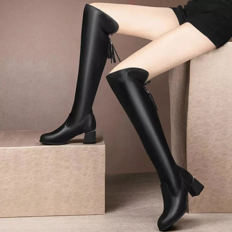 Over-the-Knee Warm Stretch Boots