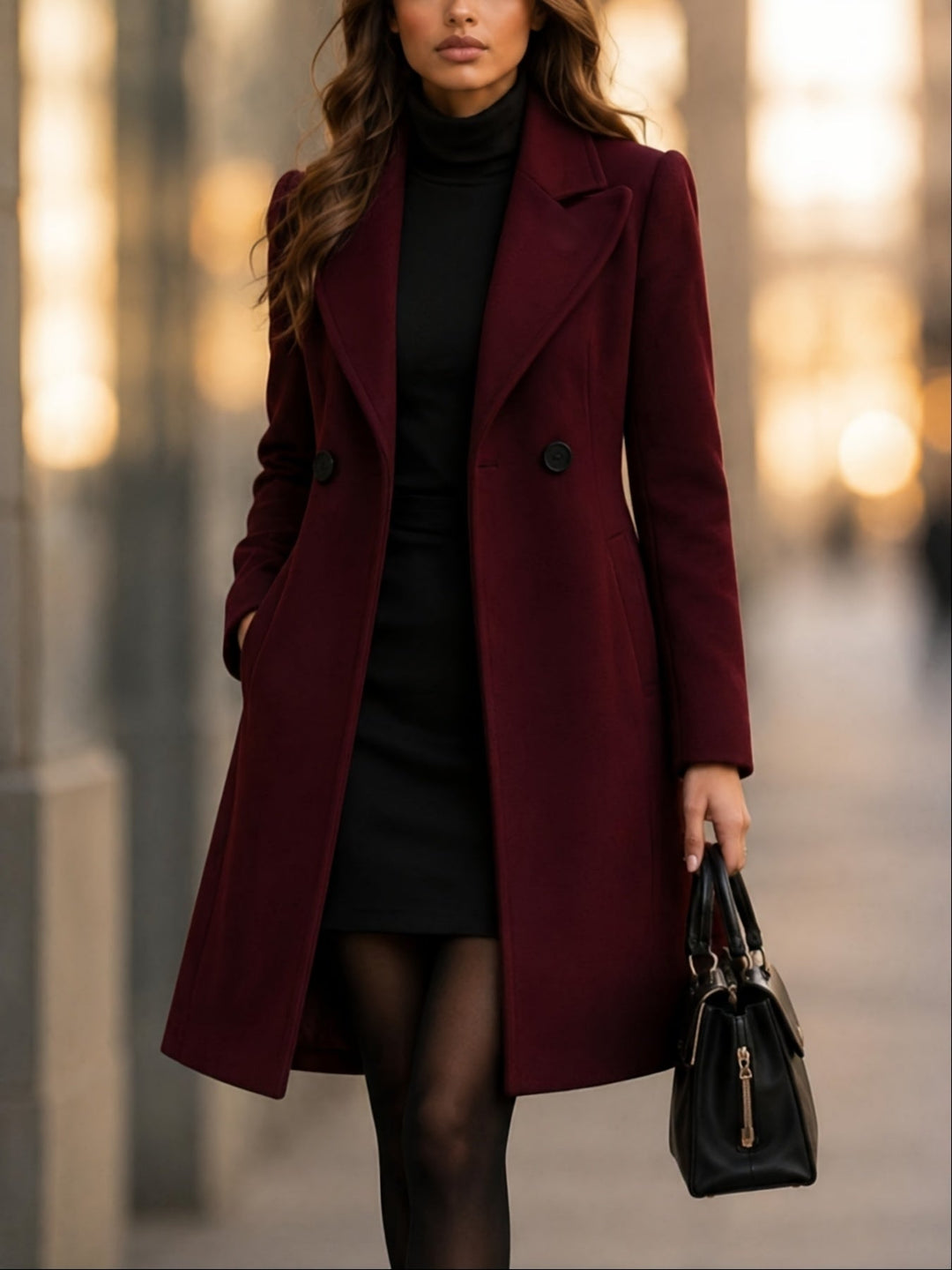 Tailored Double-Breasted Coat
