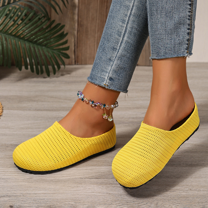 Hollow Knit Walking Mules