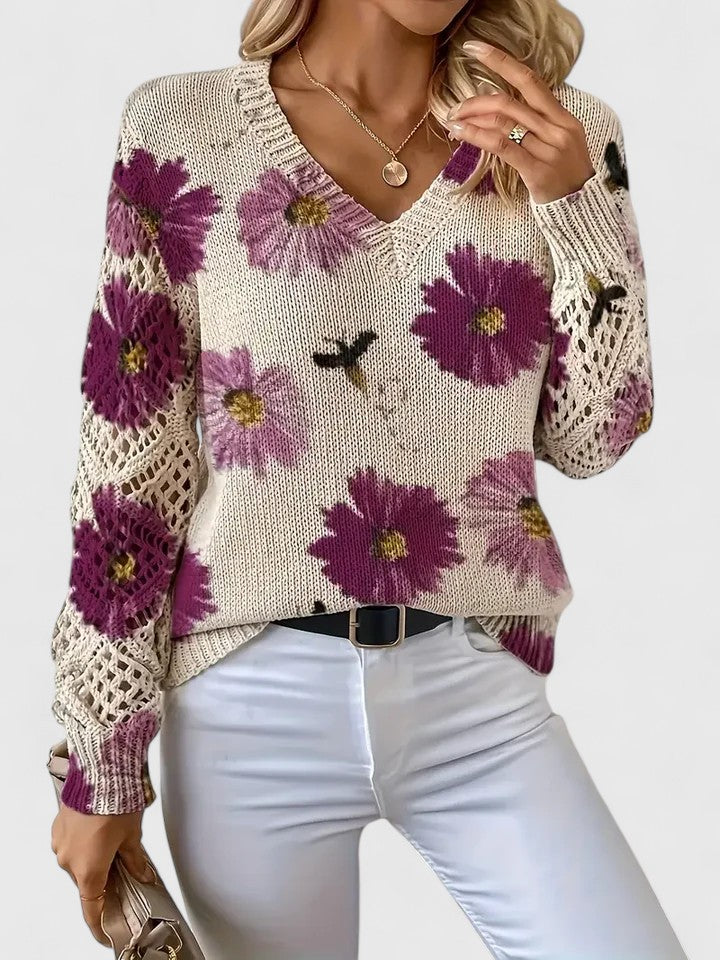 Elegant Floral Sweater