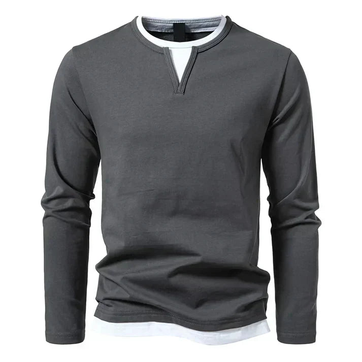 Long-Sleeve Shirt Made from High-Quality Combed Cotton