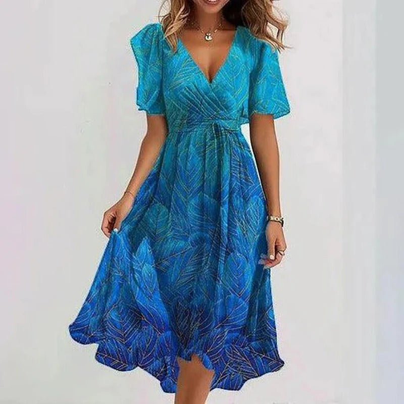 Elegant Colorful Midi Dress