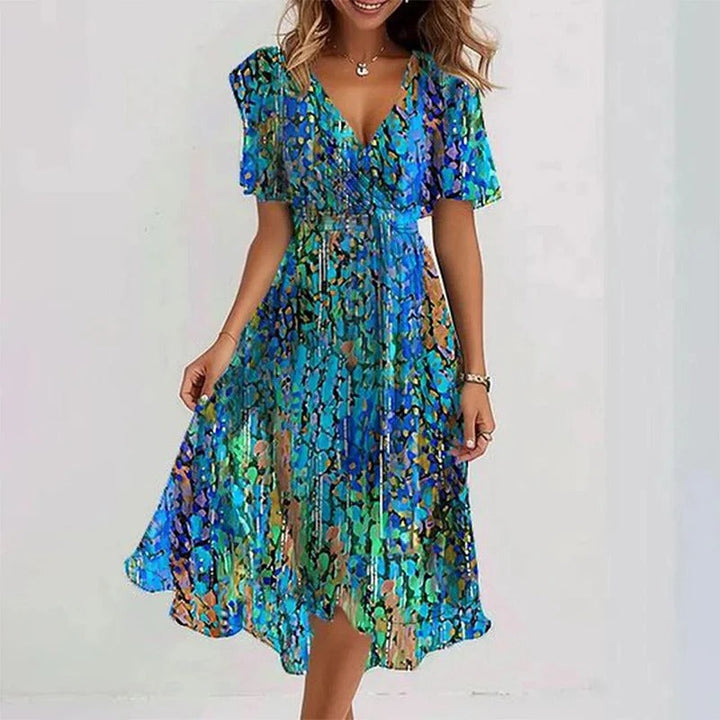 Elegant Colorful Midi Dress