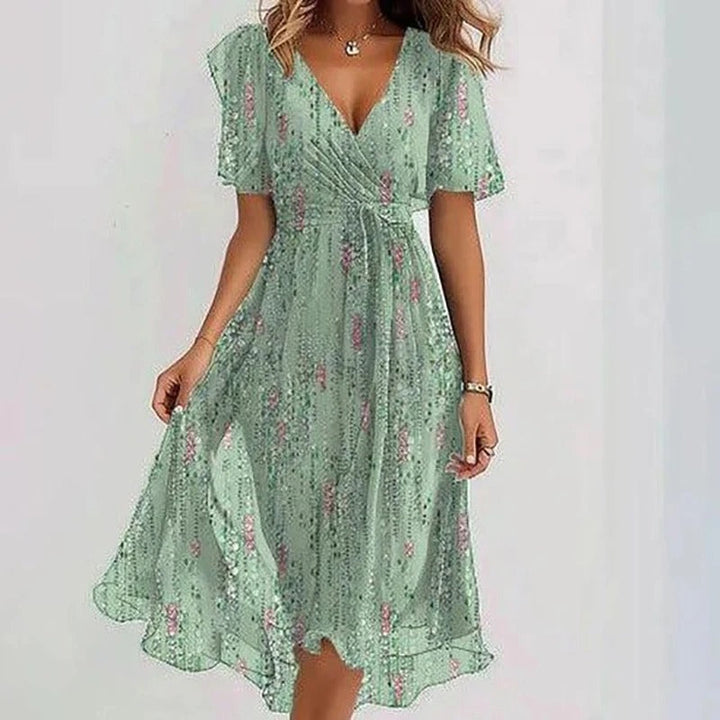 Elegant Colorful Midi Dress