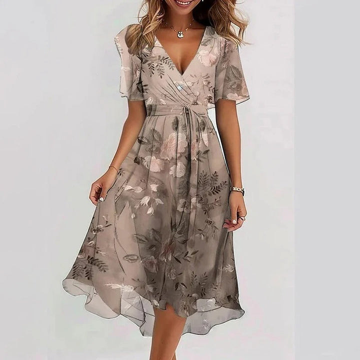 Elegant Colorful Midi Dress