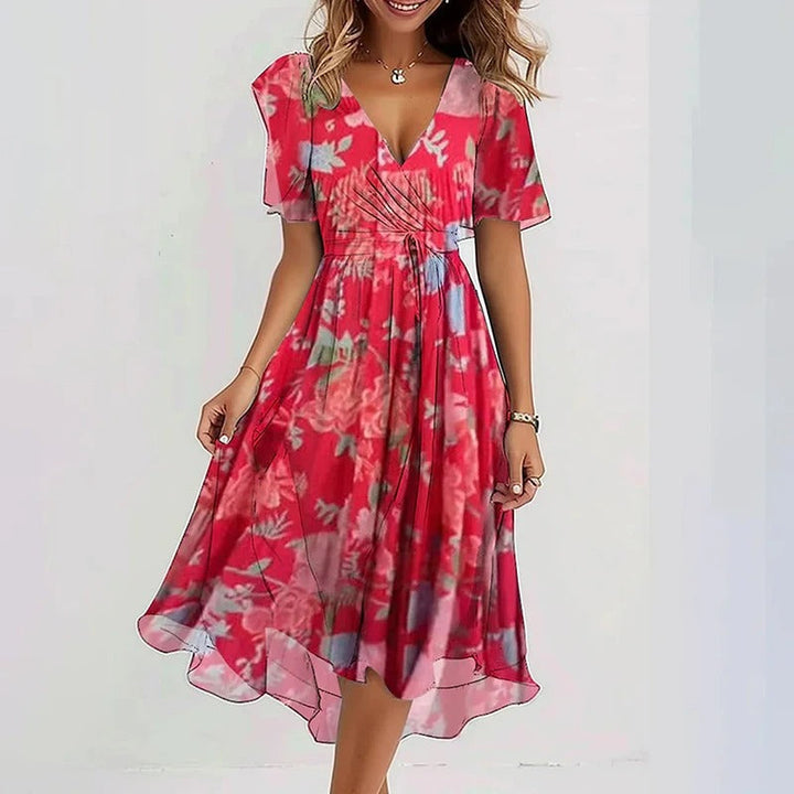 Elegant Colorful Midi Dress