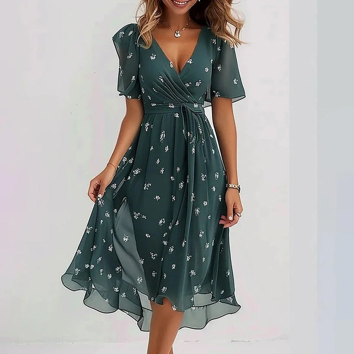 Elegant Colorful Midi Dress