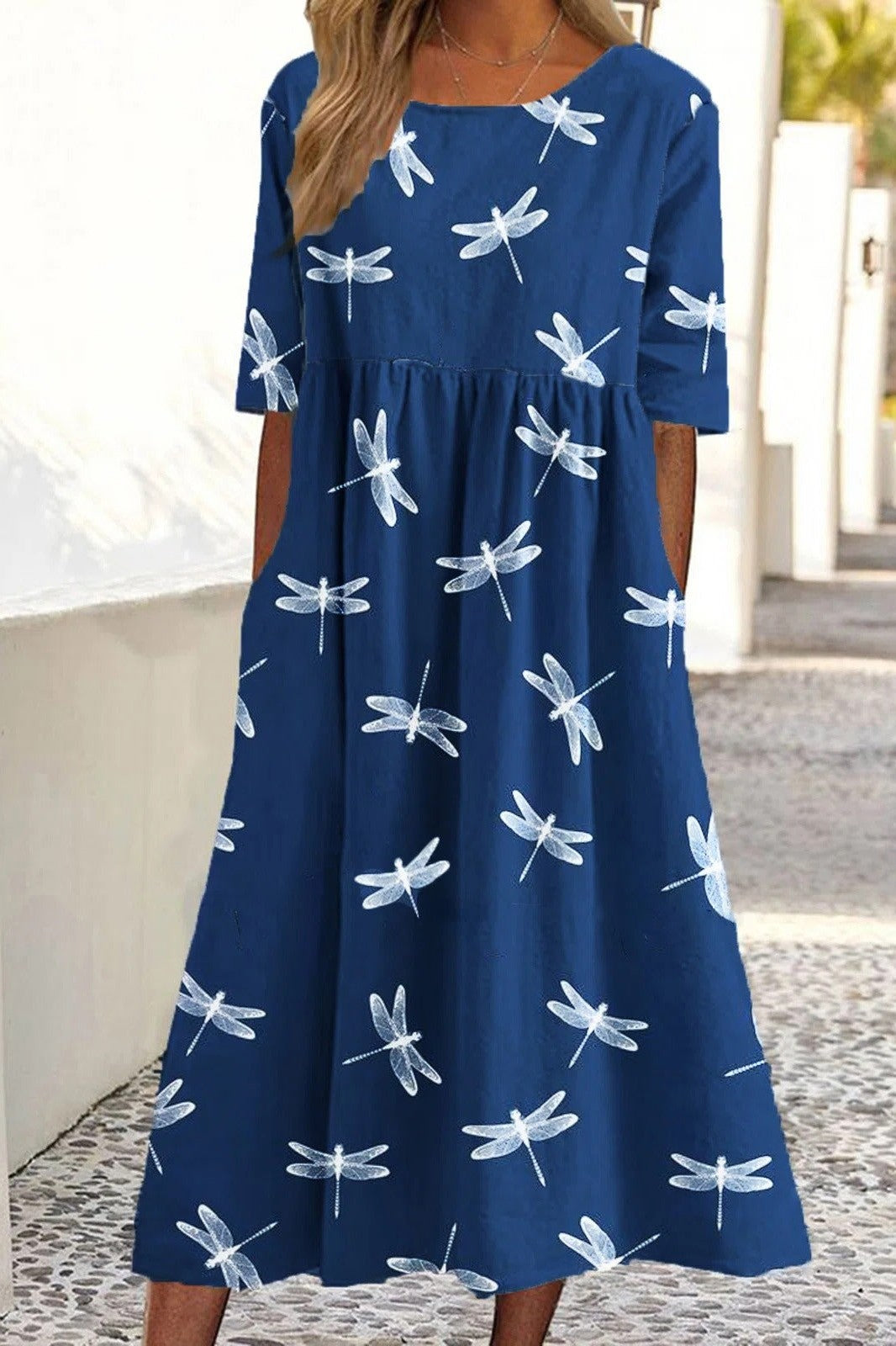 Dragonfly Tummy Coverage Midi Dress