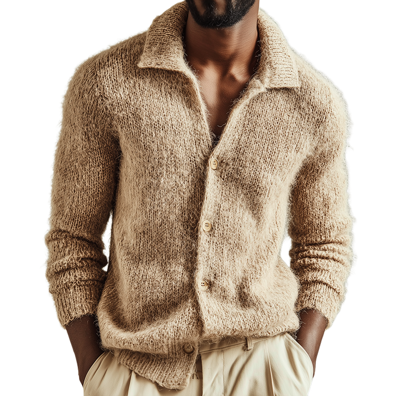 Textured Collared Cardigan