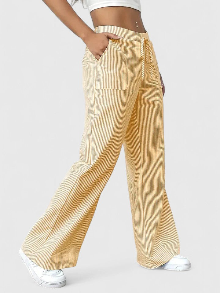 Wide Breathable Pants with Elegant Details