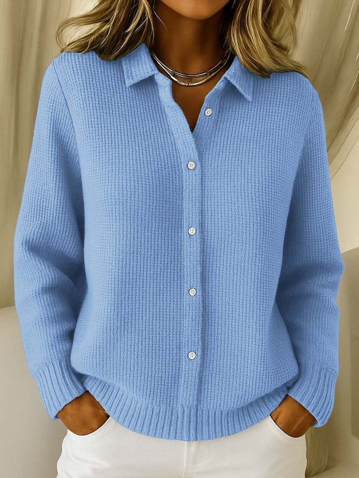 Textured Button-Up Knit Cardigan