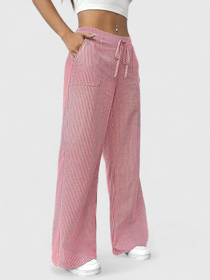 Wide Breathable Pants with Elegant Details