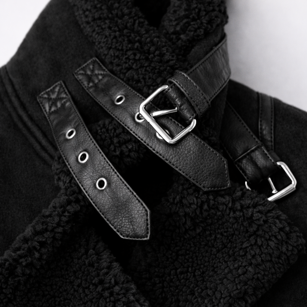 Shearling Suede Aviator Jacket