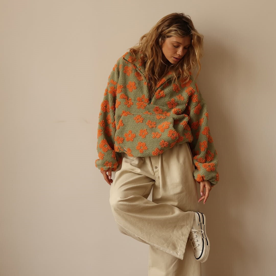 Bloom Fleece with Floral Details